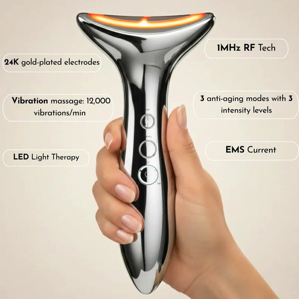 Contour Pro RF neck and face sculpting device with gold electrodes