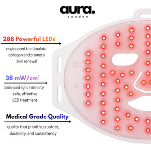 LED Light Therapy Face Mask with 288 advanced chips and medical-grade silicone.