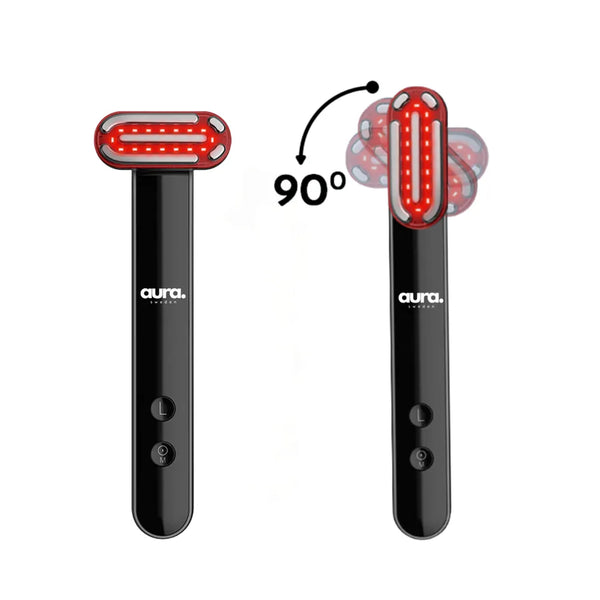 5-in-1 LED Beauty Wand with red, blue, purple light, micro-current, heat, and vibration